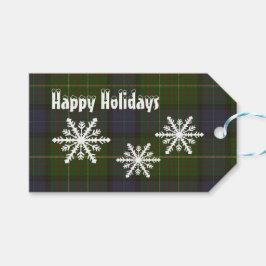 Groene Californië tartan plaid Kerstmis vakantie o Cadeaulabel