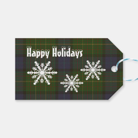 Groene Californië tartan plaid Kerstmis vakantie o Cadeaulabel (Voorkant (Horizontaal))