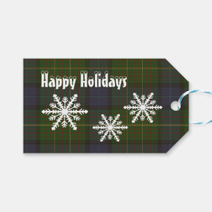 Groene Californische tartan plaid Xmas vakantie aa Cadeaulabel