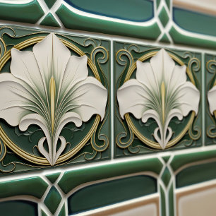 Groene Calla Lelie Achterwand Reproductie Art Nouv Tegeltje