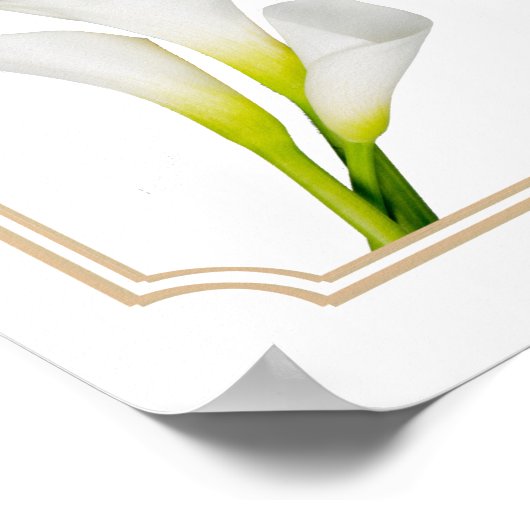 Groene Calla-lelie bruiloft welkomstbord Poster (Hoek)