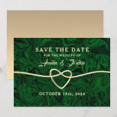 Groene Calligrafie Huwelijk Save The Date (Voorkant / Achterkant)