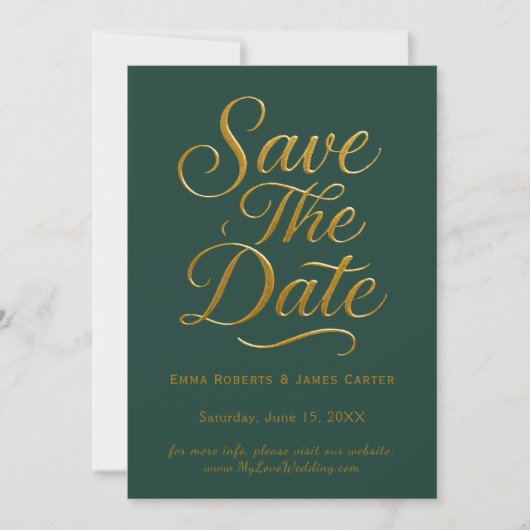 Groene Calligraphy Save the Date Kaart (Voorkant)