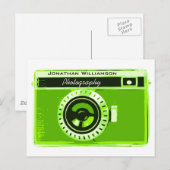Groene camera Fotografie Briefkaart (Voorkant / Achterkant)