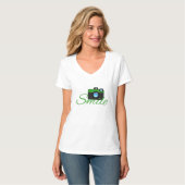 Groene camera & glimlach-fotograaf t-shirt (Voorkant volledig)