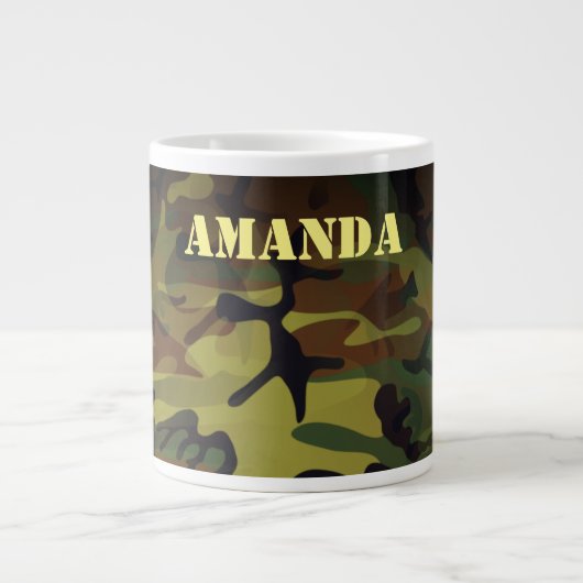 Groene Cammo Grote Koffiekop (Voorkant)