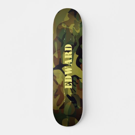 Groene Cammo Persoonlijk Skateboard (Voorkant)