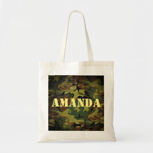 Groene Cammo Tote Bag (Voorkant)