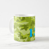 Groene Camo 13.1 Halve Marathon Runner Sportplezie Koffiemok (Voorkant links)