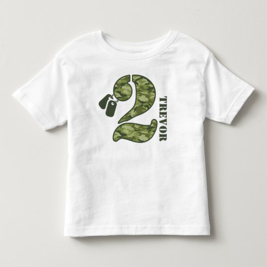 Groene Camo 2e verjaardag Kinder Shirts (Voorkant)