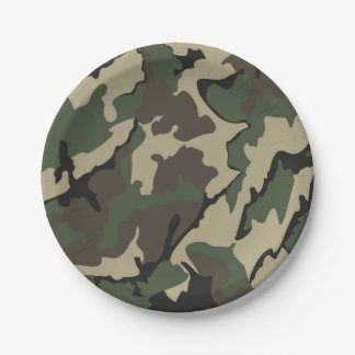Groene Camo, 7-inch Borden op papier Papieren Bordje
