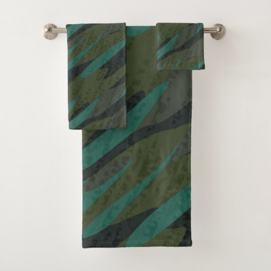 Groene Camo Abstract Bad Handdoek (Insitu)