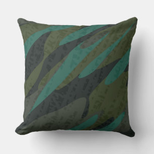 Groene Camo Abstract Kussen