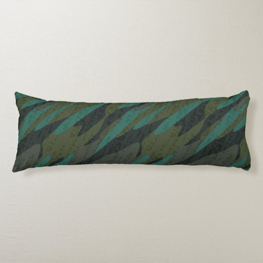 Groene Camo Abstract Lichaamskussen (Voorkant)