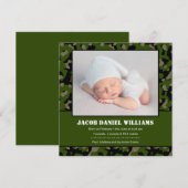 Groene Camo Baby Foto Geboorte Aankondiging (Voorkant / Achterkant)