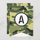Groene Camo Banner Stuk ELKE LETTER Briefkaart (Voorkant / Achterkant)