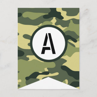 Groene Camo Banner Stuk ELKE LETTER Briefkaart