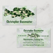 Groene Camo Bass Vist sjabloon Visitekaartje (Voorkant / Achterkant)