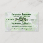 Groene Camo Bass Vist sjabloon Visitekaartje (Achterkant)