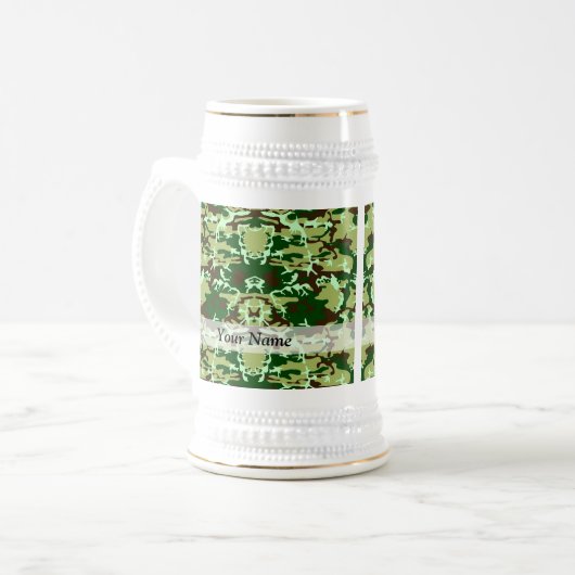 Groene camo bierpul (Voorkant links)