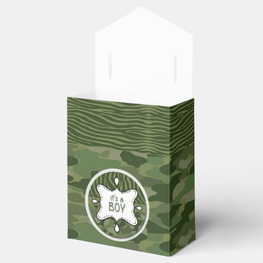Groene Camo Boy Baby shower Favor Box Bedankdoosjes (Geopend)