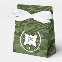 Groene Camo Boy Baby shower Favor Box Bedankdoosjes