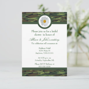 Groene Camo Bridal Shower Kaart