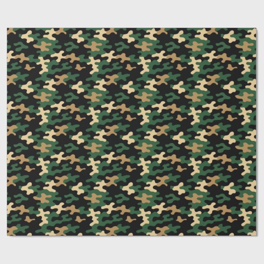 Groene Camo Cadeaupapier (Vlak)