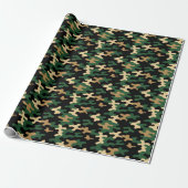 Groene Camo Cadeaupapier (Uitgerold)