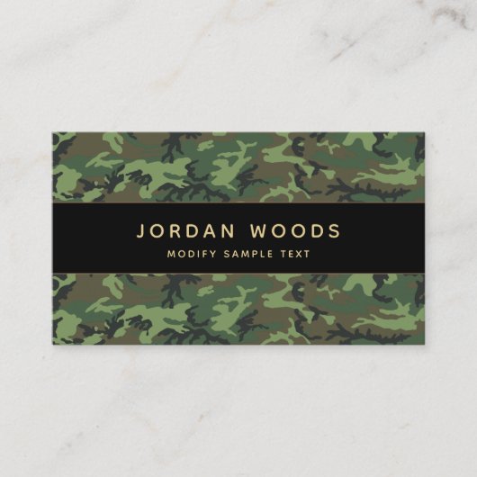 Groene Camo/Camoflauge Pattern Visitekaartje (Voorkant)