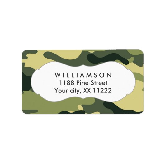 Groene Camo Camouflage adresetiketten Favor Tag Etiket (Voorkant)