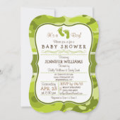 Groene Camo, Camouflage Baby Shower Kaart (Voorkant)