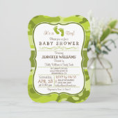 Groene Camo, Camouflage Baby Shower Kaart (Staand voorkant)