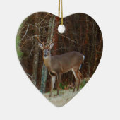 Groene Camo, Camouflage Deer gepersonaliseerd Keramisch Ornament (Rechts)