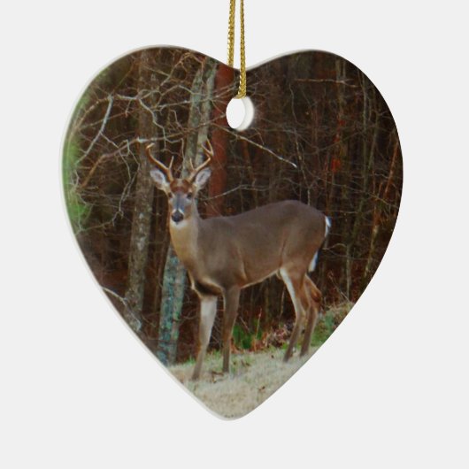 Groene Camo, Camouflage Deer gepersonaliseerd Keramisch Ornament (Rechts)