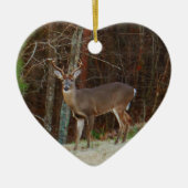 Groene Camo, Camouflage Deer gepersonaliseerd Keramisch Ornament (Voorkant)