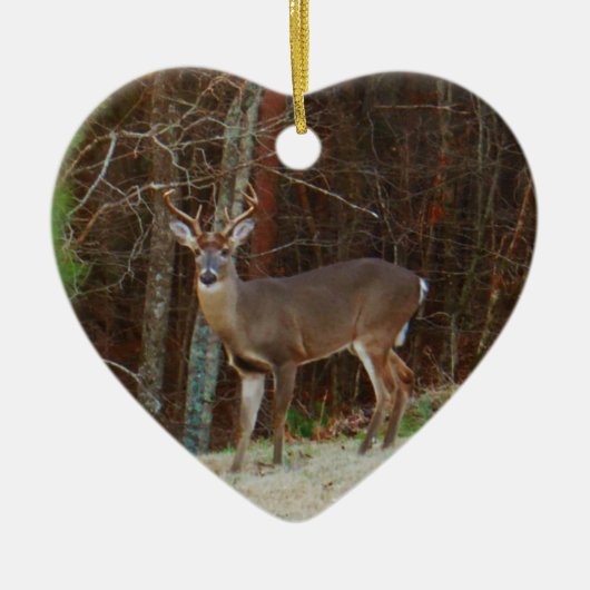 Groene Camo, Camouflage Deer gepersonaliseerd Keramisch Ornament (Voorkant)