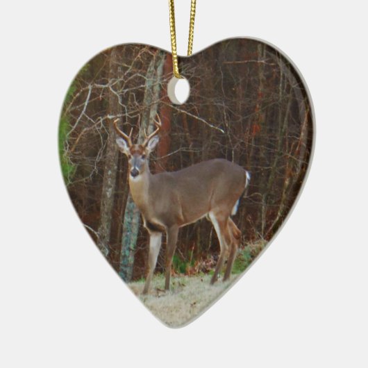 Groene Camo, Camouflage Deer gepersonaliseerd Keramisch Ornament (Links)