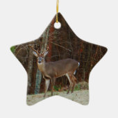 Groene Camo, Camouflage Deer gepersonaliseerd Keramisch Ornament (Voorkant)