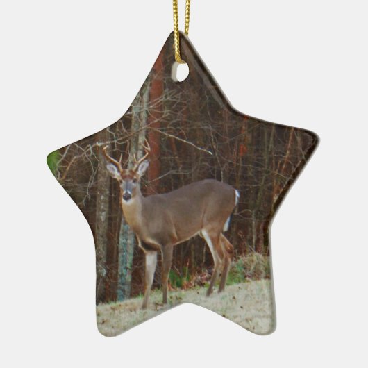 Groene Camo, Camouflage Deer gepersonaliseerd Keramisch Ornament (Links)