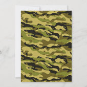 Groene Camo Camouflage Eerste Verjaardagsuitnodigi Kaart (Achterkant)