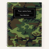 Groene Camo, Camouflage, Militair, Leger Notitieboek (Voorkant)