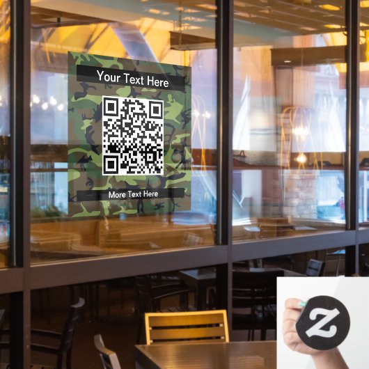 Groene Camo, Camouflage, Militair, Leger Raamsticker (Restaurant Raam)