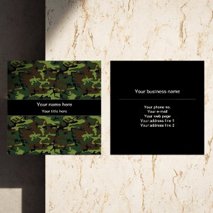 Groene Camo, Camouflage, Militair, Leger Vierkante Visitekaartje
