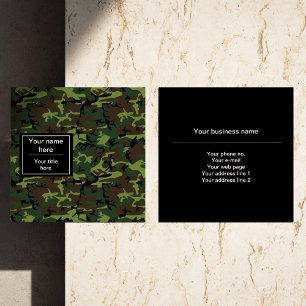 Groene Camo, Camouflage, Militair, Leger Vierkante Visitekaartje