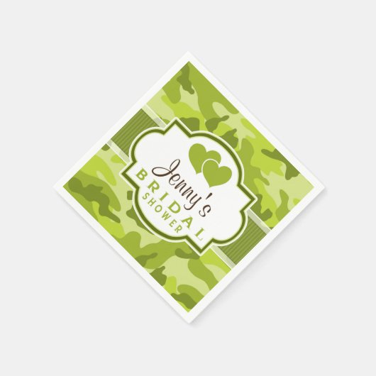 Groene Camo, Camouflage Vrijgezellenfeest Servetten (Hoek)