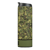 Groene Camo Cool Rugged Name Persoonlijke koffie Thermosbeker (Geroteerd rechts)