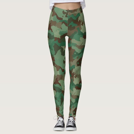 Groene Camo Custom-Leggings Leggings (Voorkant)