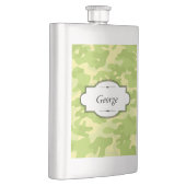 Groene Camo Design gepersonaliseerde fles Heupfles (Rechts)