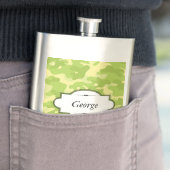 Groene Camo Design gepersonaliseerde fles Heupfles (Voorbeeld)